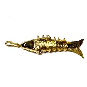 Golden Articulated, Fish Charm